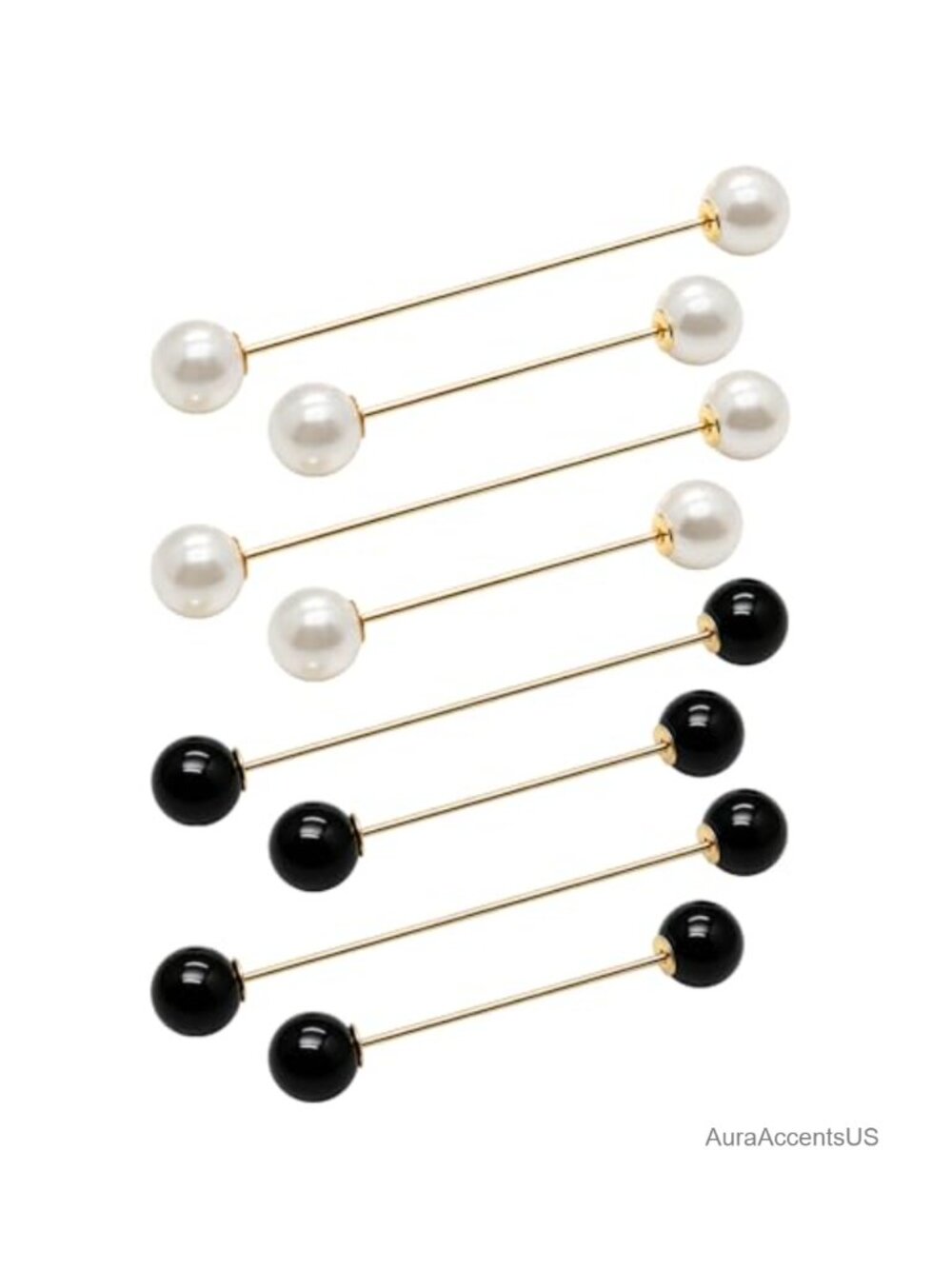 8 Artificial Pearl Brooch Pins for Clothes Scarf Cardigan Shawl Decorative Pin